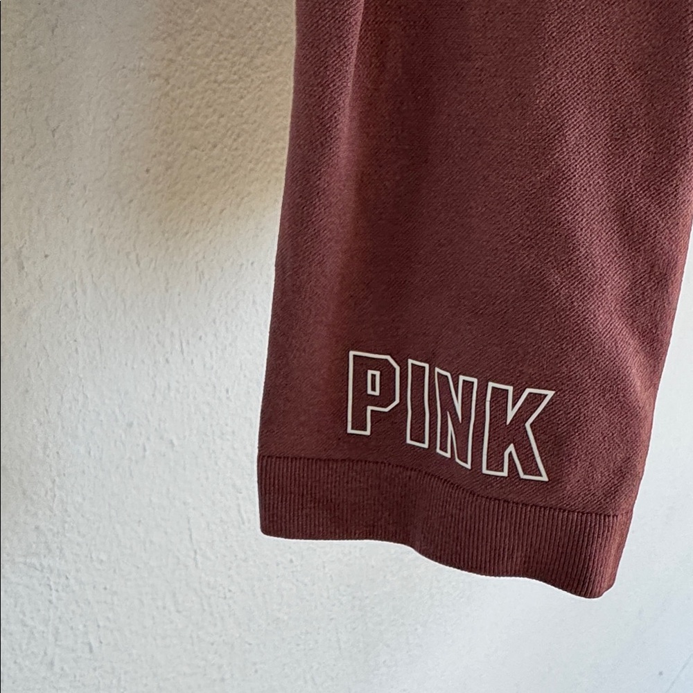 PINK Victoria’s Secret mauve seamless mesh full zip knit track jacket small - Picture 13 of 14